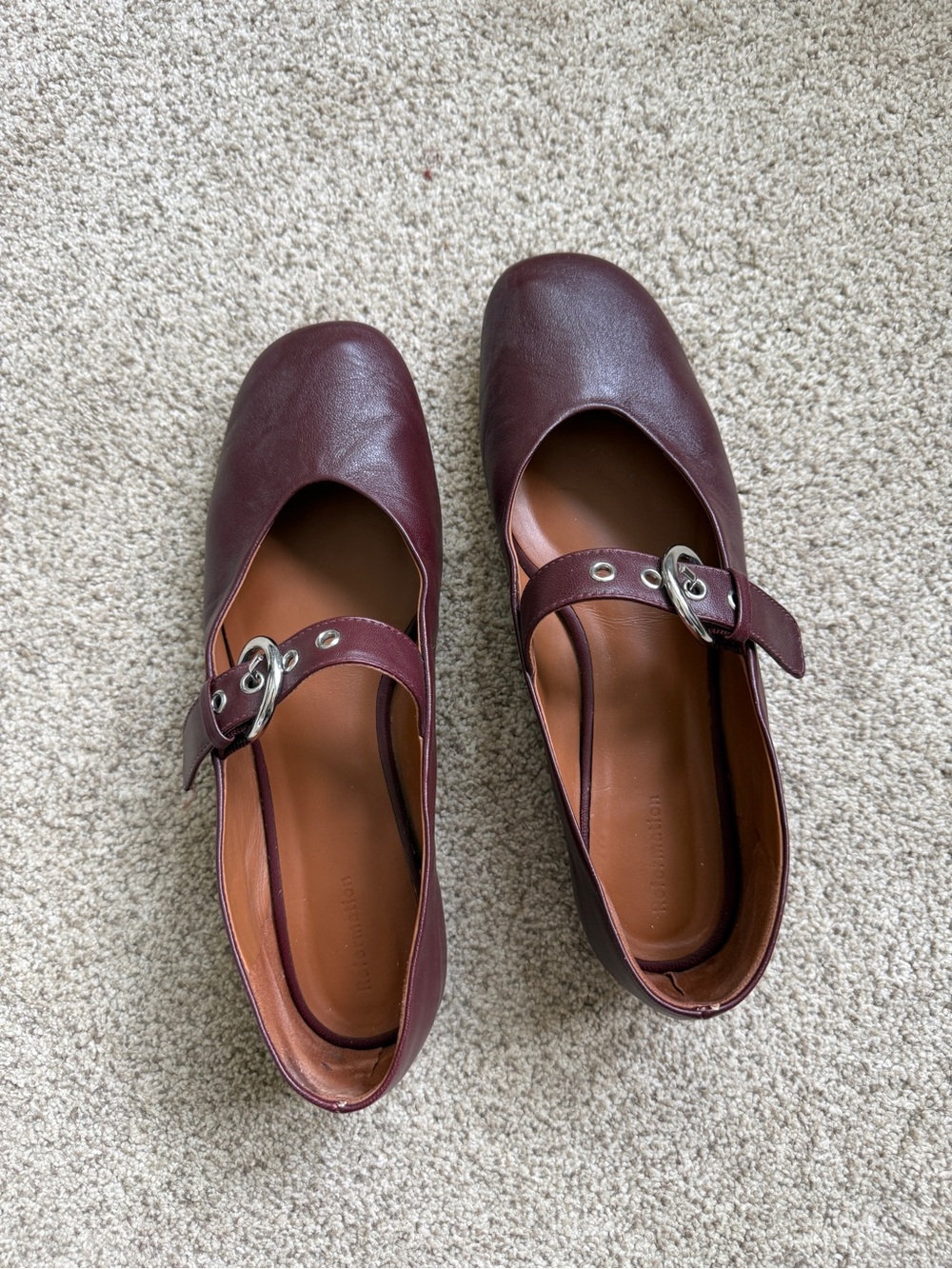 Reformation Bethany Ballet Flats Burgundy